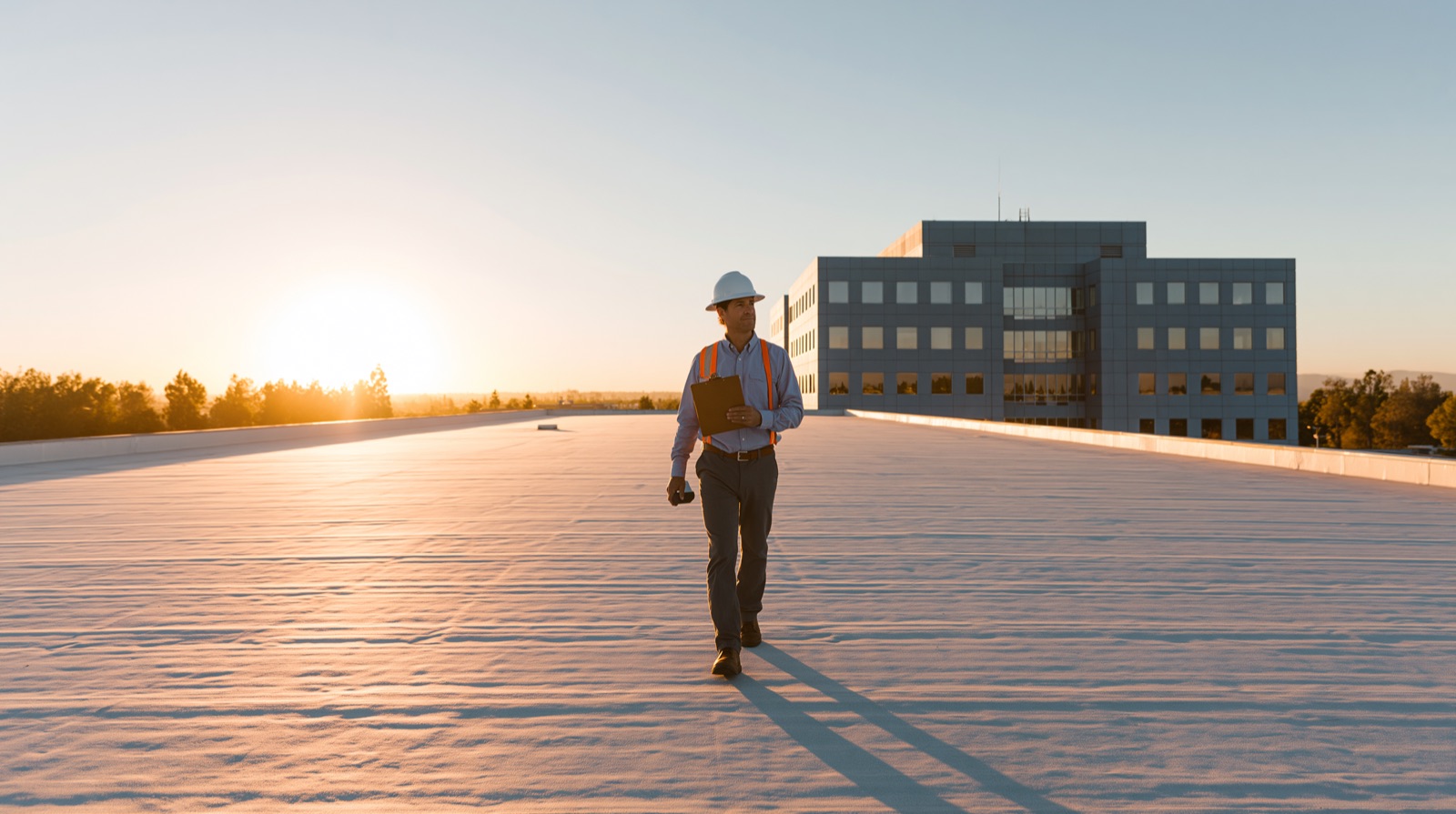 Commercial roofing consultant reviewing an exclusive territory opportunity